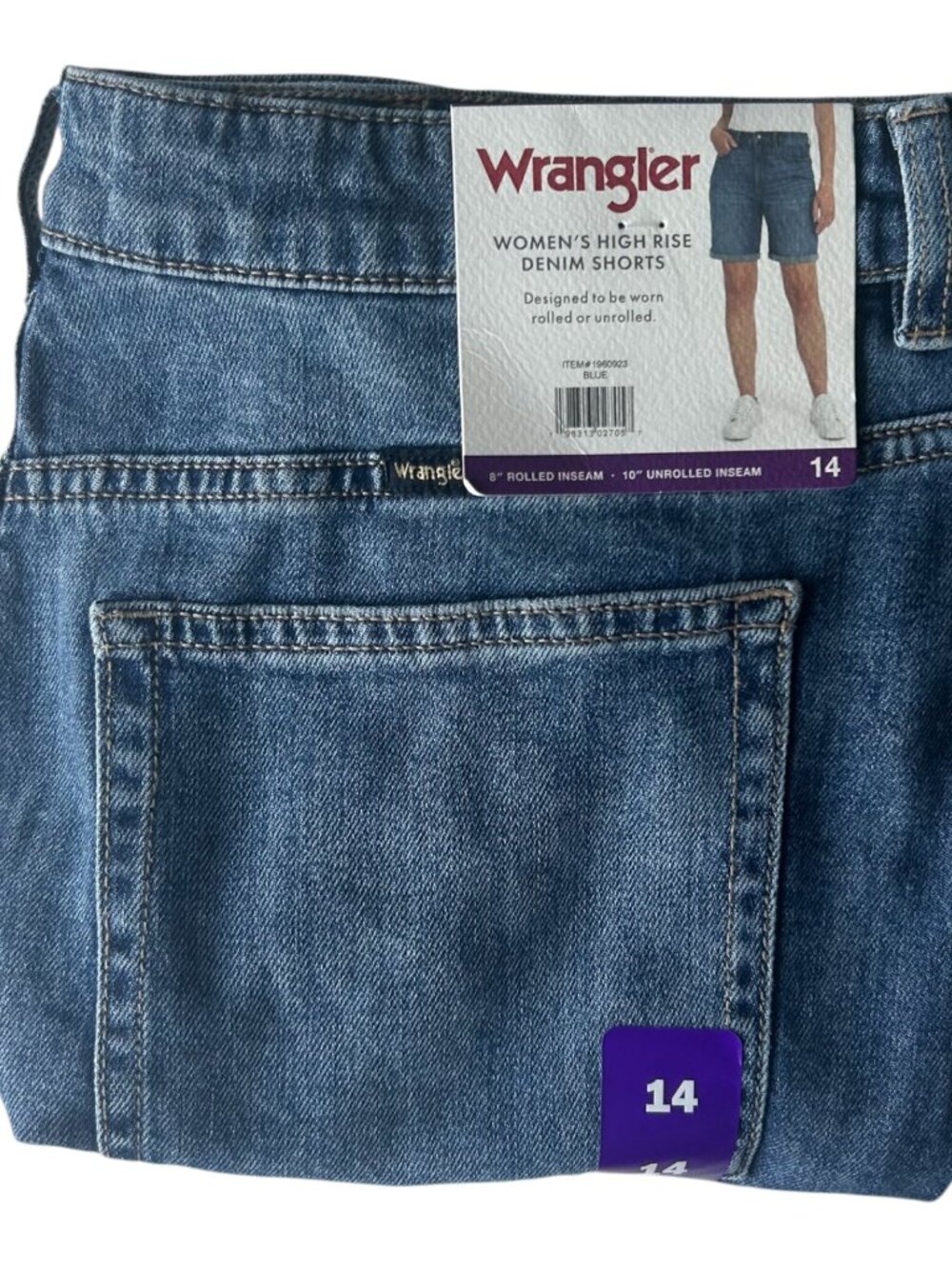 Wrangler Women's Denim Short Cotton High Rise Blue Size 14/32 - Picture 4 of 9